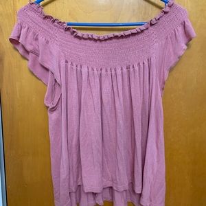 rose off the shoulder top